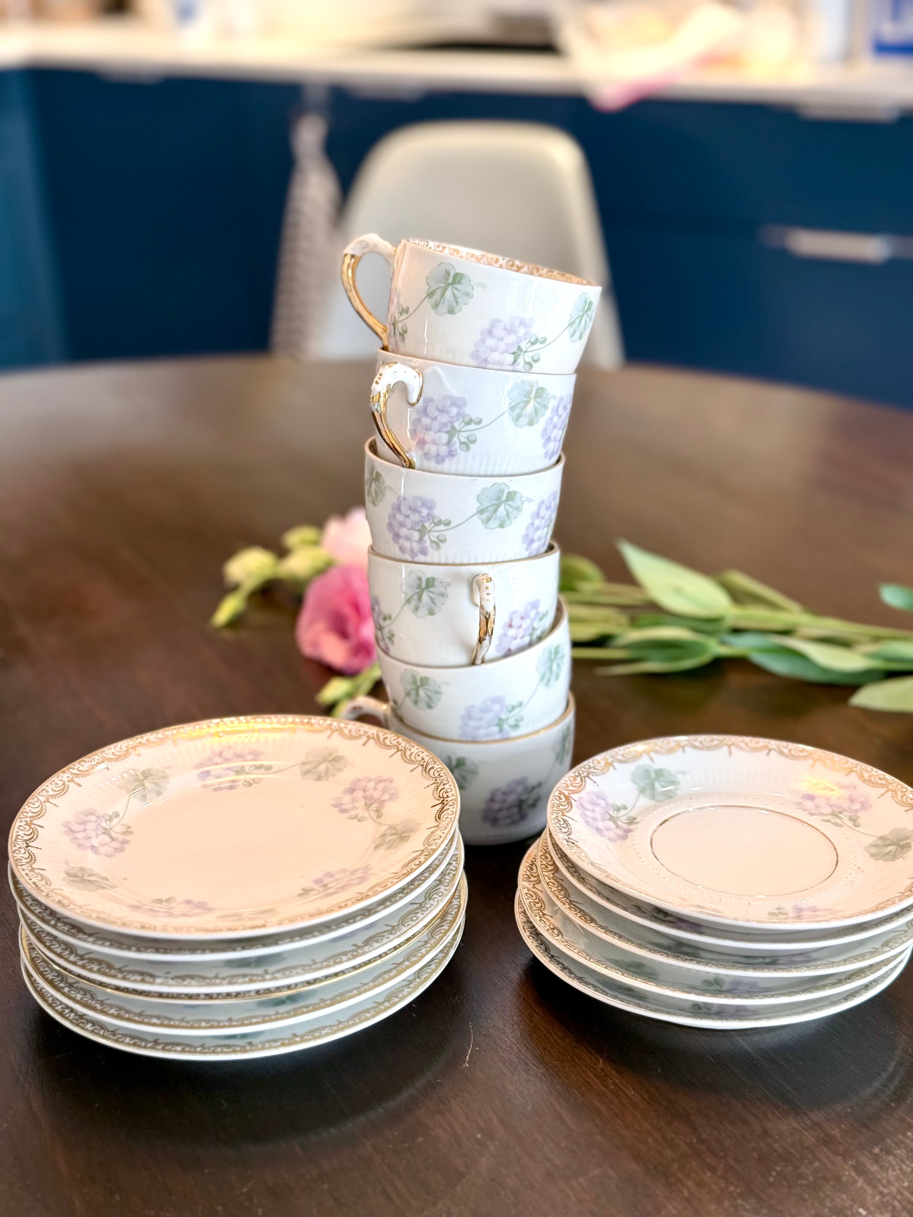 Vintage Danish tableware - Antique Carl Tielsch Porcelain Set, Silesia, 1920s