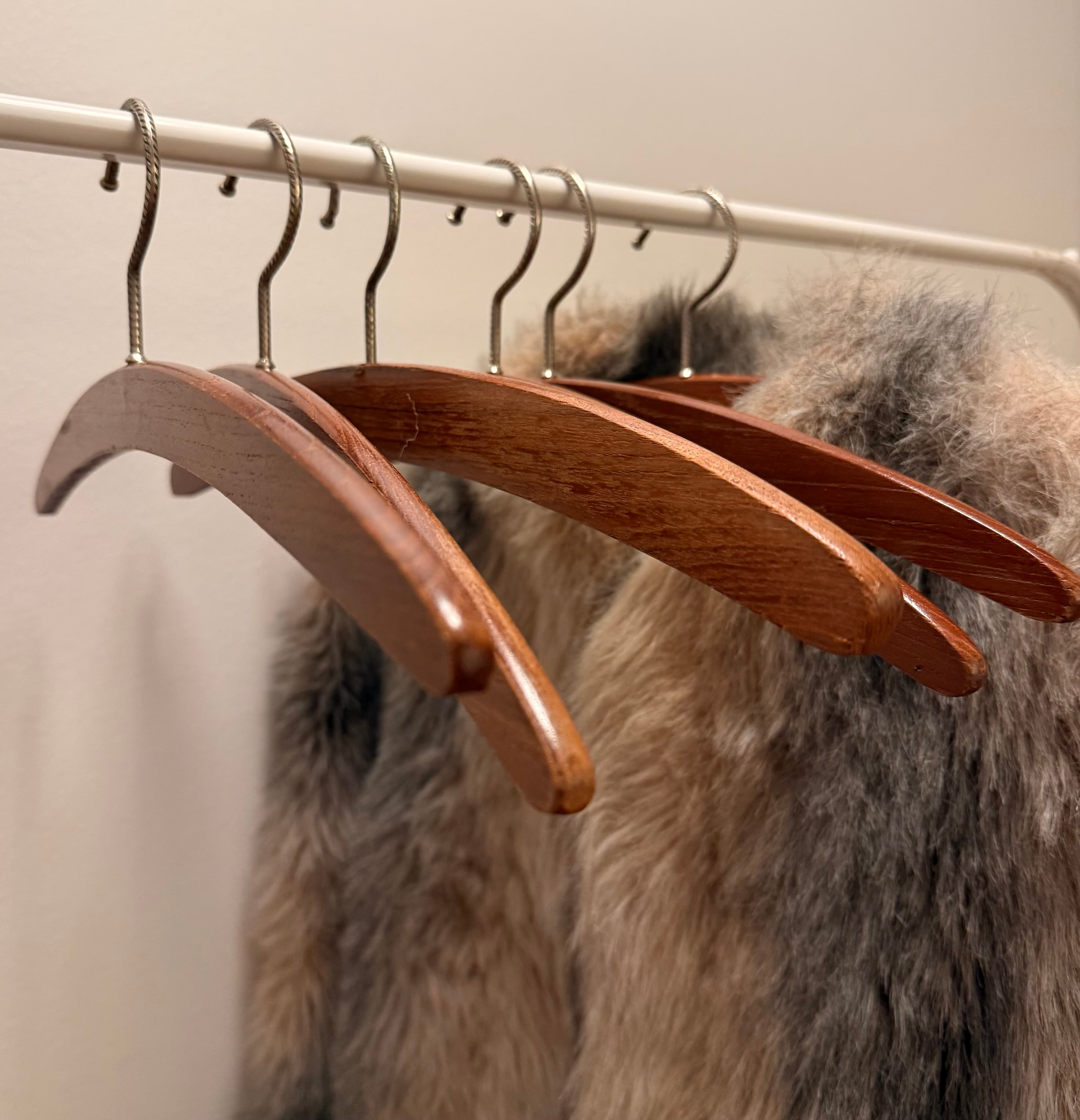 Mid century Scandinavian storage - Vintage Teak Coat Hangers