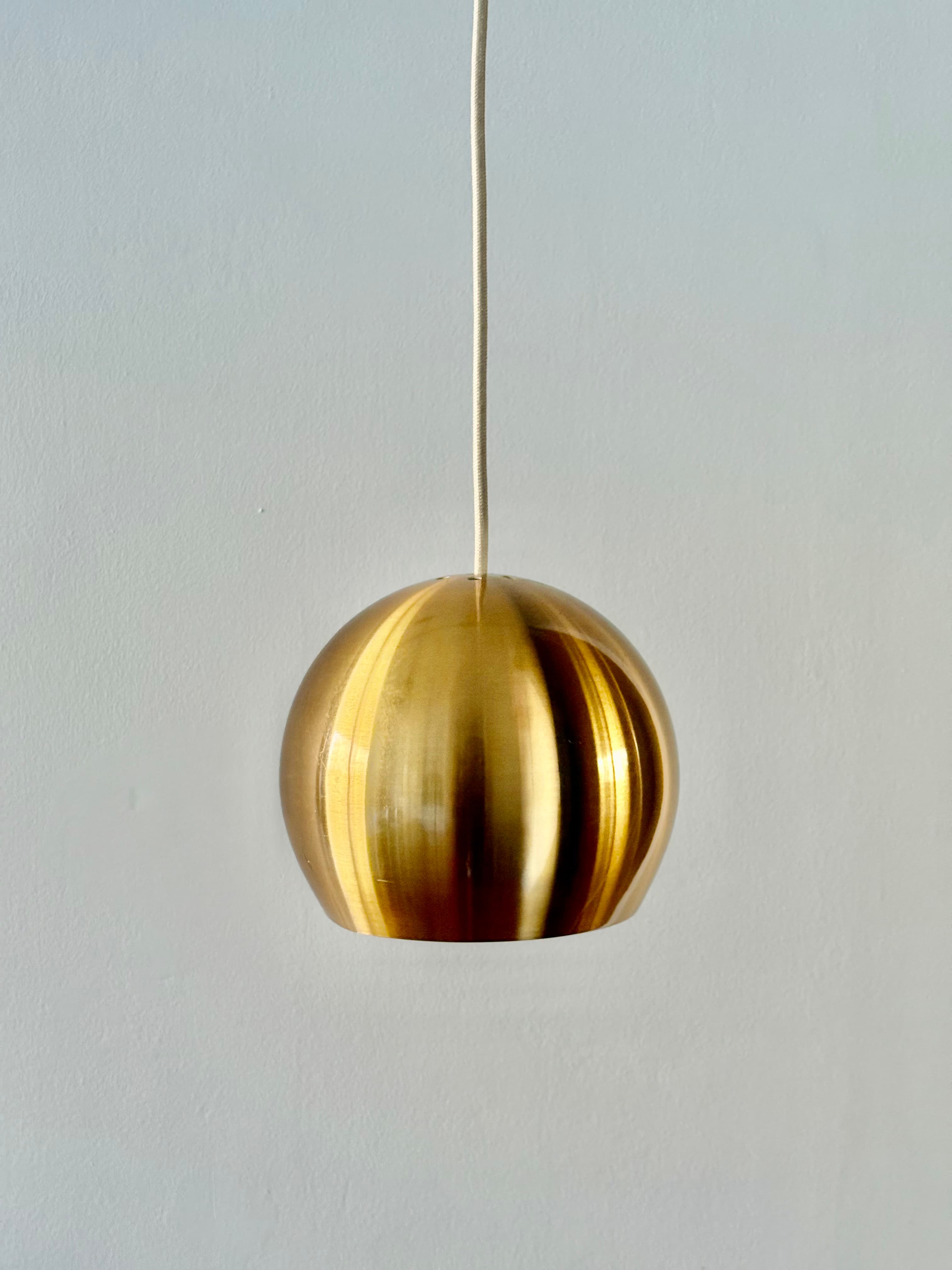 Mid century Danish lighting - Brushed Metal Pendant Lamp