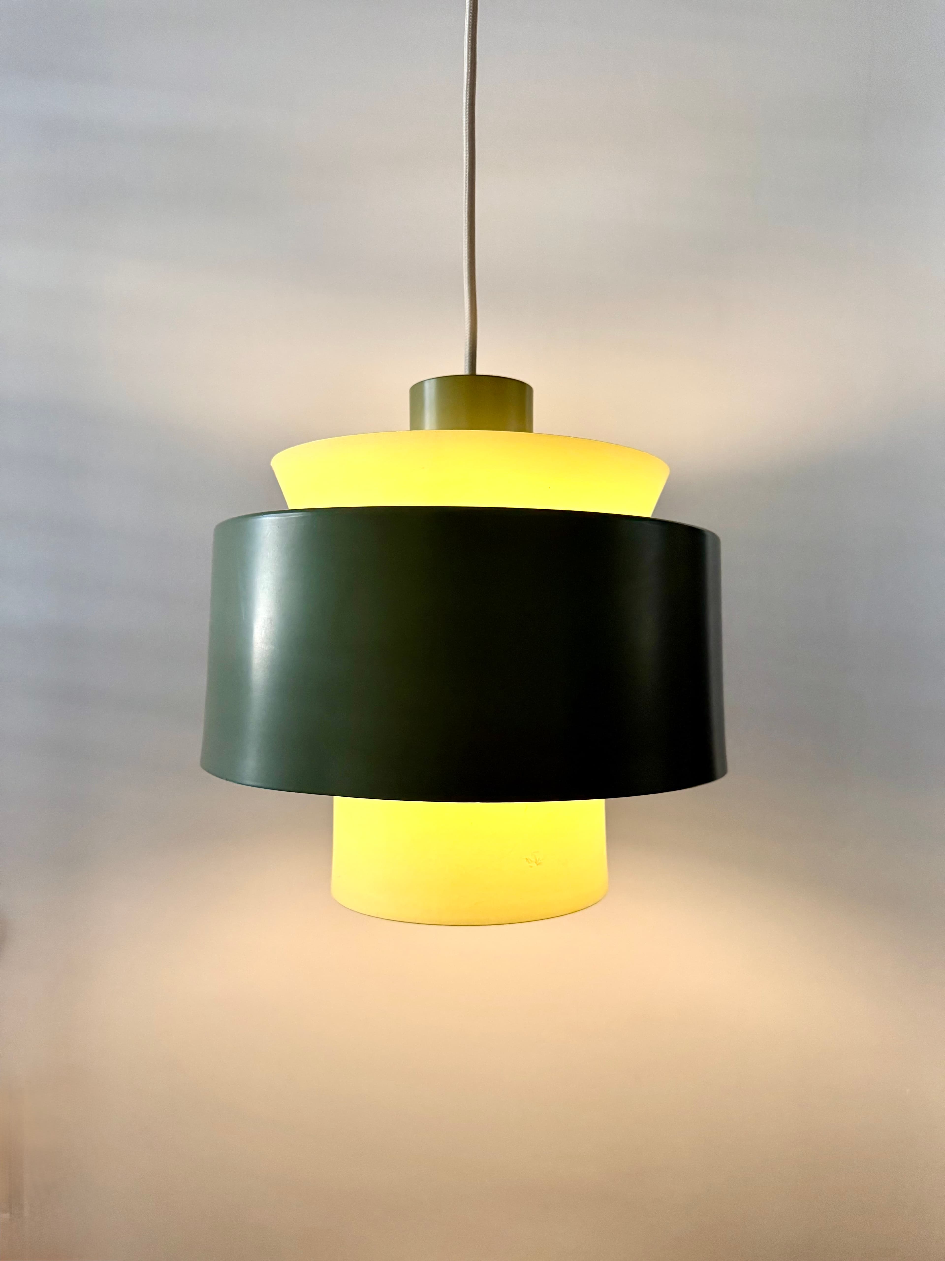 Mid century Danish lighting - Danish pendant lamp, pistachio green, 1960s-70s