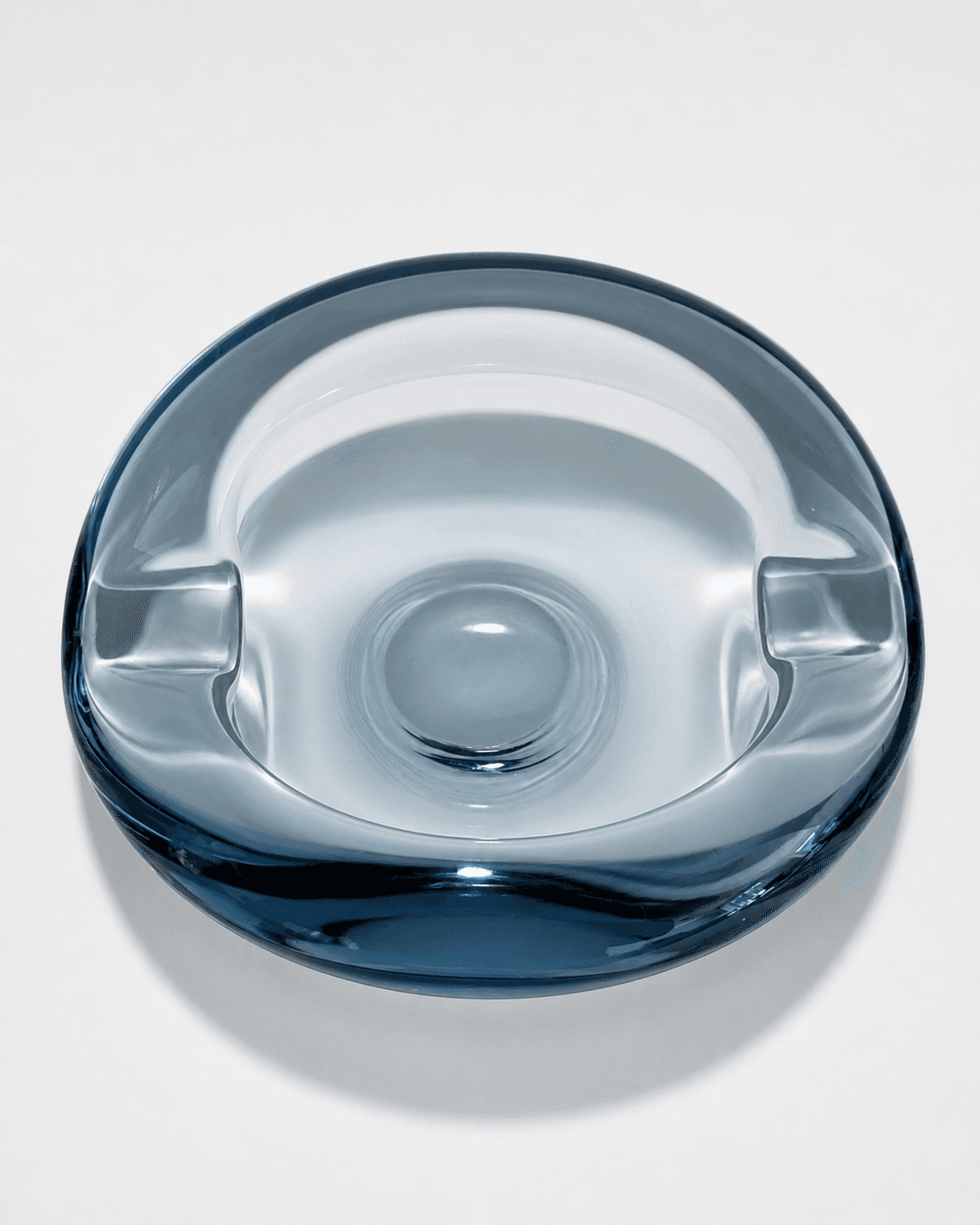 Mid century Danish decor - Holmegaard Blue Glass Ashtray