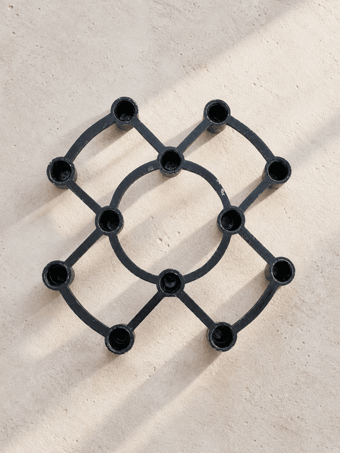 Mid century Danish candle holder - Cast Iron Candle Holder